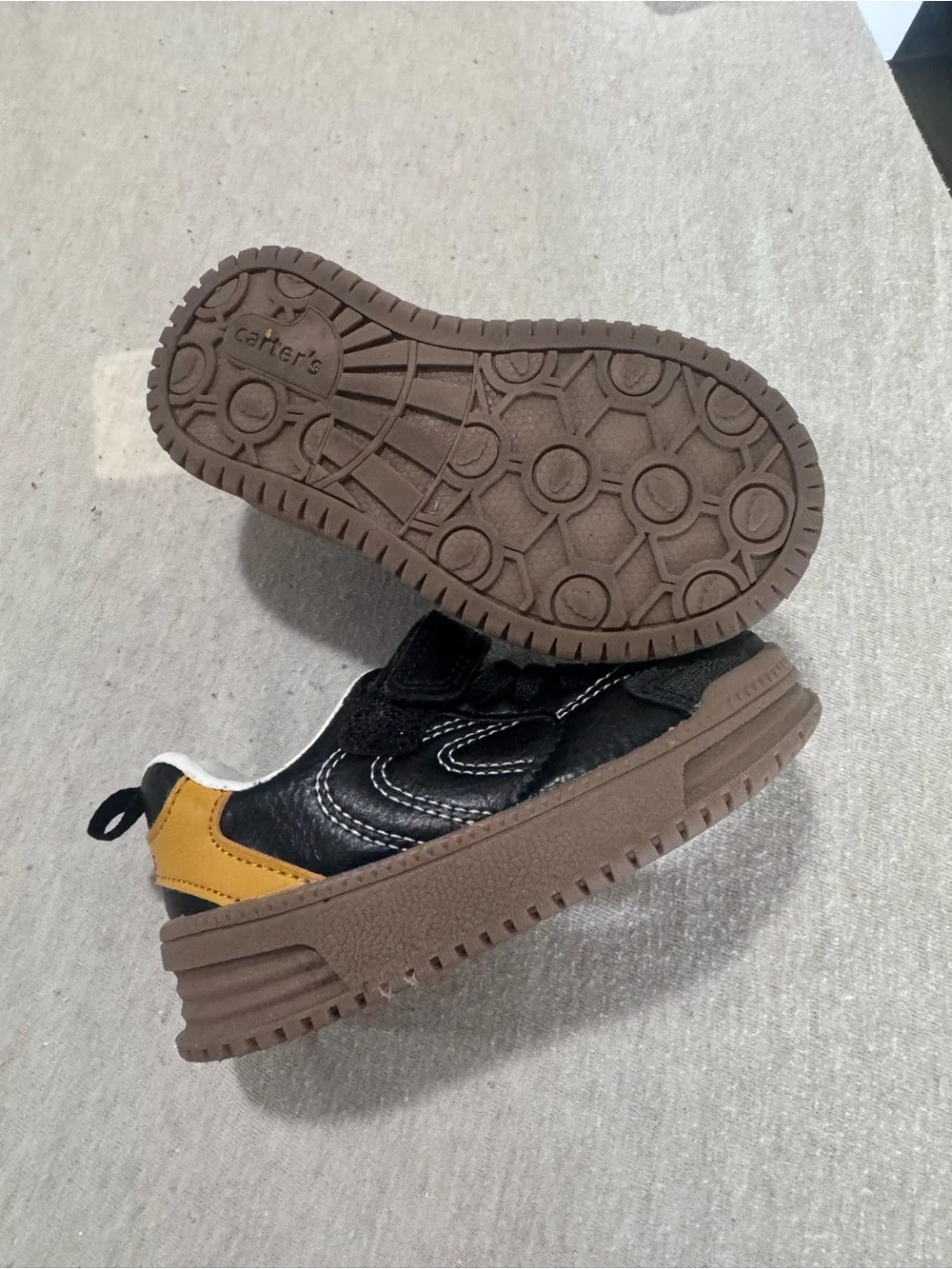 Carter's Black and Brown Kids Sneakers with Contrast Stitching